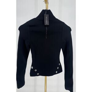 Off-White Eyelets Mock Neck Sweater SZ 40 (MSRP: $1938.00)